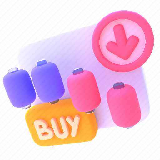 Buy, 2, investment, market, stock 3D illustration - Download on Iconfinder