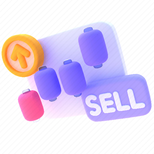Sell, 2, investment, market, stock 3D illustration - Download on Iconfinder