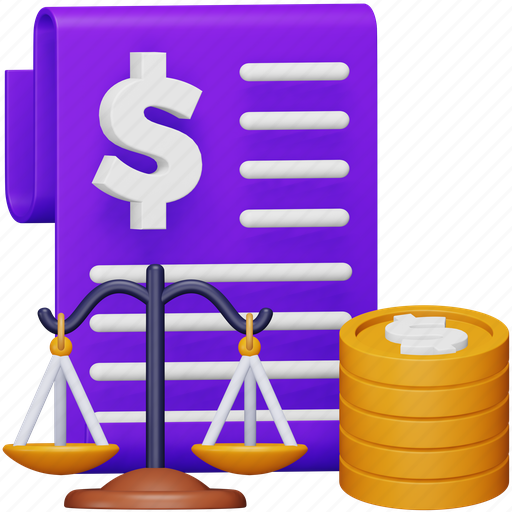 Balance, sheet, stock, market, trading, money, report 3D illustration - Download on Iconfinder