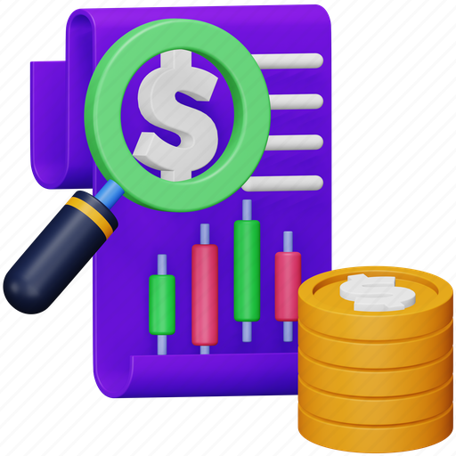 Stock, market, analysis, report, trading, money, finance 3D illustration - Download on Iconfinder