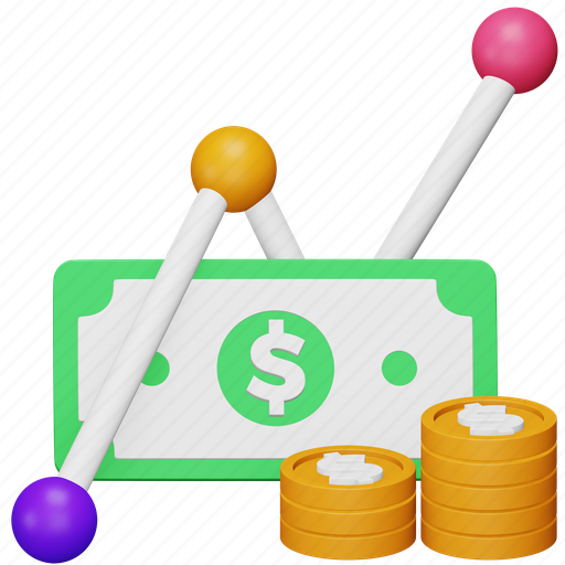 Value, investing, stock, market, trading, money, finance 3D illustration - Download on Iconfinder