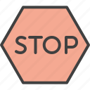 block, sign, stop