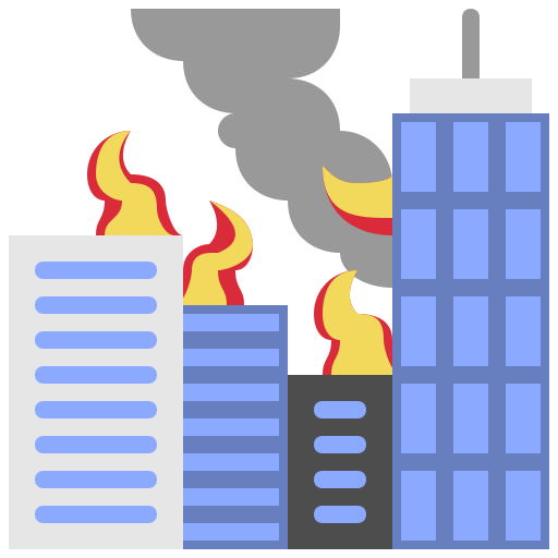 War, burning, burn, city, fire icon - Free download