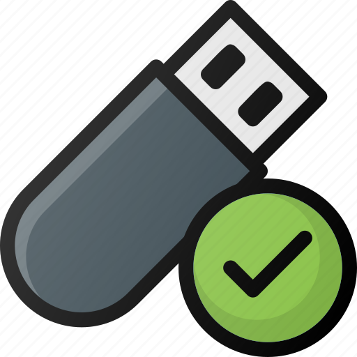 Flash, drive, check, pendrive, usb, storage icon - Download on Iconfinder