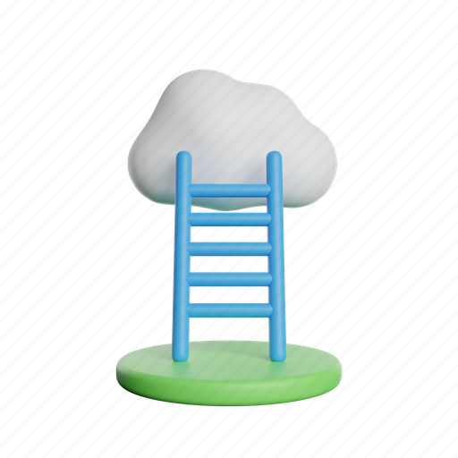 Ladder, cloud, front, stairs 3D illustration - Download on Iconfinder