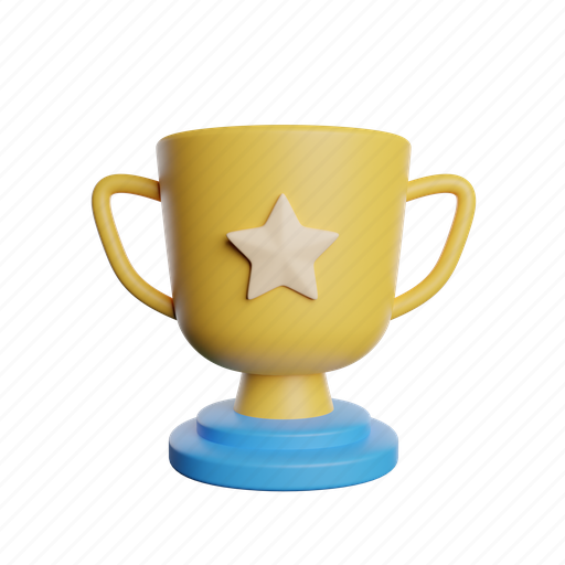 Trophy, front, cup, prize, achievement, winner 3D illustration - Download on Iconfinder