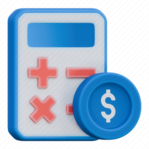 Calculator, math, accounting, money, finance, business, strategy 3D illustration - Download on Iconfinder