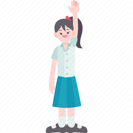 Stand, raising, hand, class, school icon - Download on Iconfinder