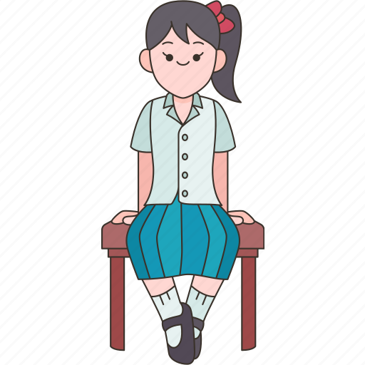 Sitting, student, pupil, schoolgirl, class icon - Download on Iconfinder