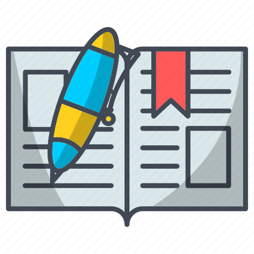 Book, open, pen, education, learning, school icon - Download on Iconfinder