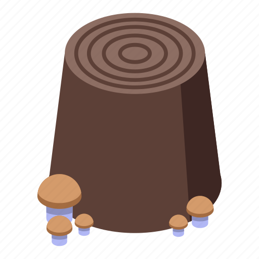 Cartoon, isometric, mushroom, nature, stump, texture, tree icon - Download on Iconfinder