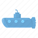 vessel, submarine, white, travel