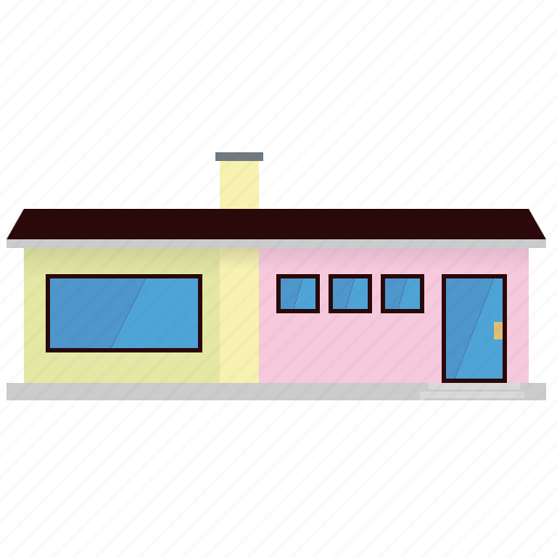 Building, bungalow, home, house, pastel, suburban icon - Download on Iconfinder