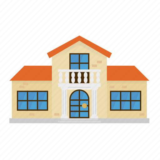 Architecture, building, columns, home, house, suburban, villa icon - Download on Iconfinder