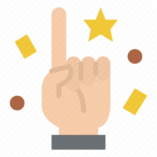 Hand, one, win, success icon - Download on Iconfinder