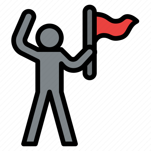 Human, hold, flag, success icon - Download on Iconfinder