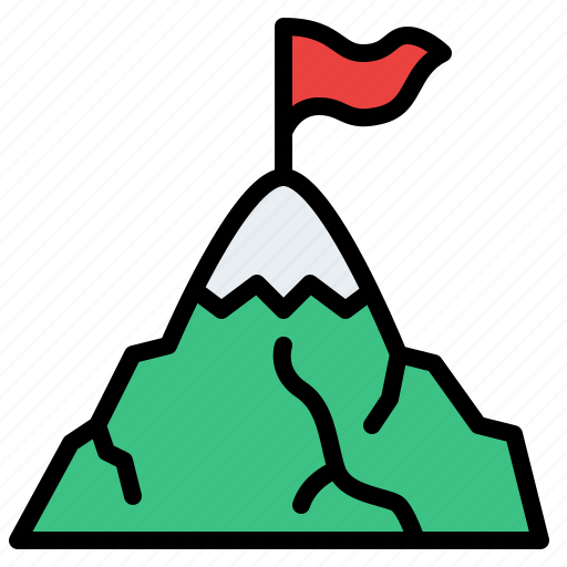 Mountain, flag, high, success icon - Download on Iconfinder