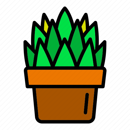 Cactus, floral, flower, hand, pot, room, tree icon - Download on Iconfinder