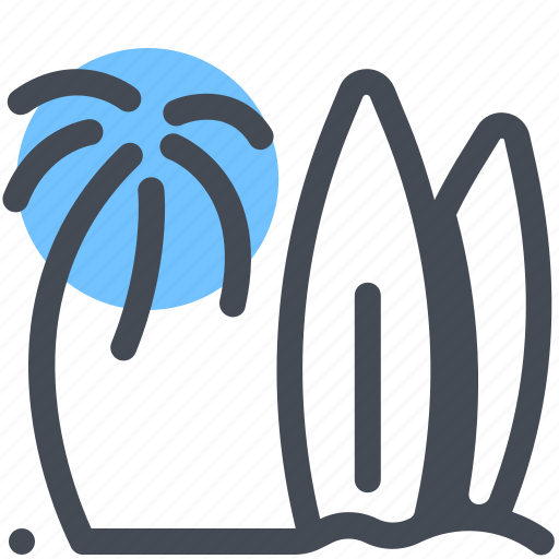 Beach, holiday, ocean, palm, sea, summer, surf icon - Download on Iconfinder