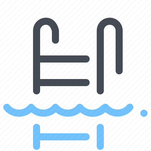 Beach, pool, sea, stairs, summer, swimming, water icon - Download on Iconfinder