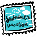 summer, vacation, travel, tourism, holiday, trip, postage stamp
