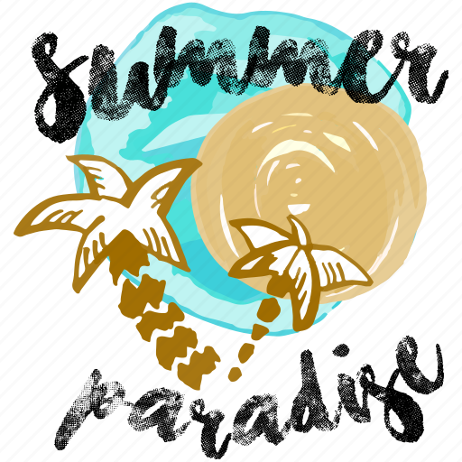 Summer, vacation, holiday, sea, beach, palm, paradise sticker - Download on Iconfinder