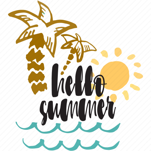 Summer, holiday, vacation, travel, tourism, sea, palms sticker - Download on Iconfinder