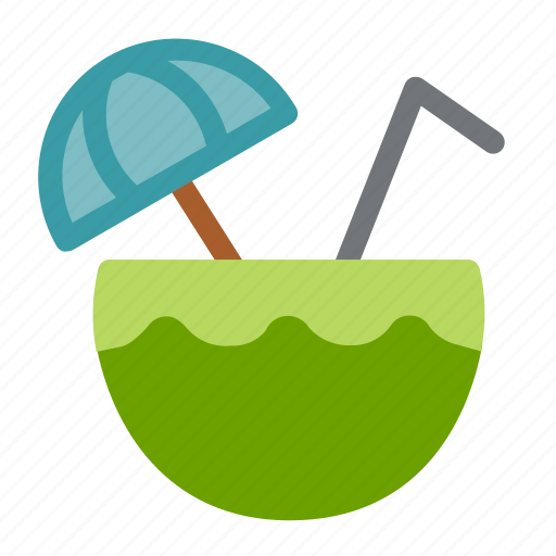 Coconut, holiday, relax, summer, travel, umbrella, vacation icon - Download on Iconfinder
