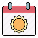 summer, sun, calendar, event