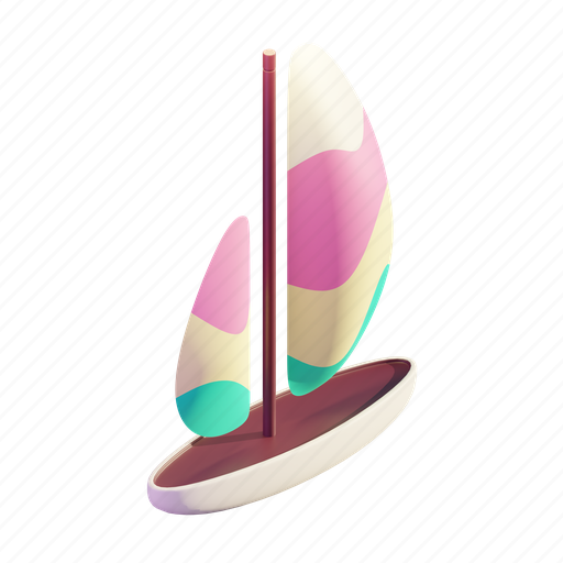 Sailboat, summer, beach, sport, sea 3D illustration - Download on Iconfinder