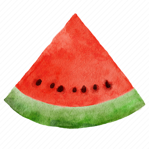 Watermelon, watercolor, slice, summer, fruit, piece, food icon - Download on Iconfinder
