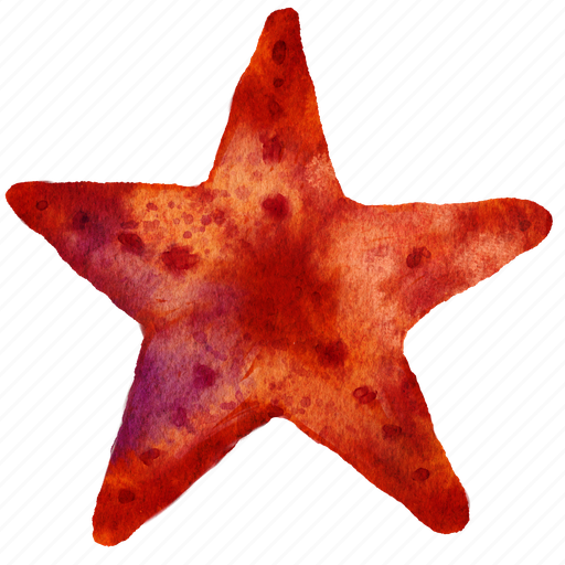 Starfish, watercolor, seashell, tropical, marine, sea, summer icon - Download on Iconfinder