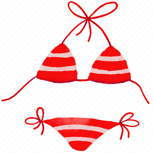 Bikini, watercolor, underwear, clothing, swimwear, swimsuit, fashion icon - Download on Iconfinder