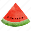watermelon, watercolor, slice, summer, fruit, piece, food 