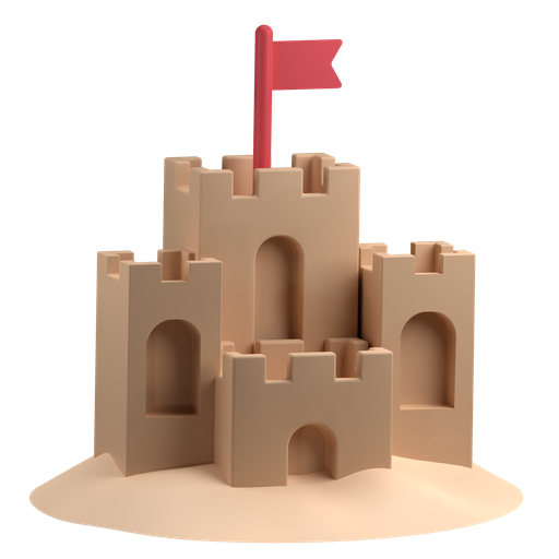 Sandcastle, castle, beach, sand, building 3D illustration - Free download