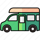 caravan, campervan, car, transportation
