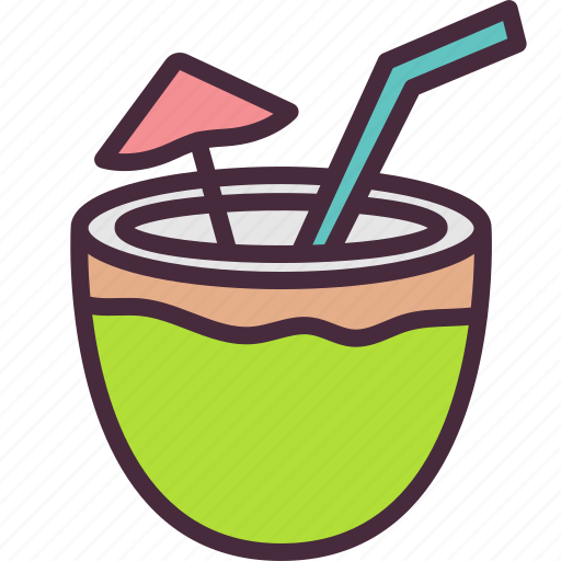 Coconut, drink, vegan, nutrition, vegetarian, coconuts, organic icon - Download on Iconfinder