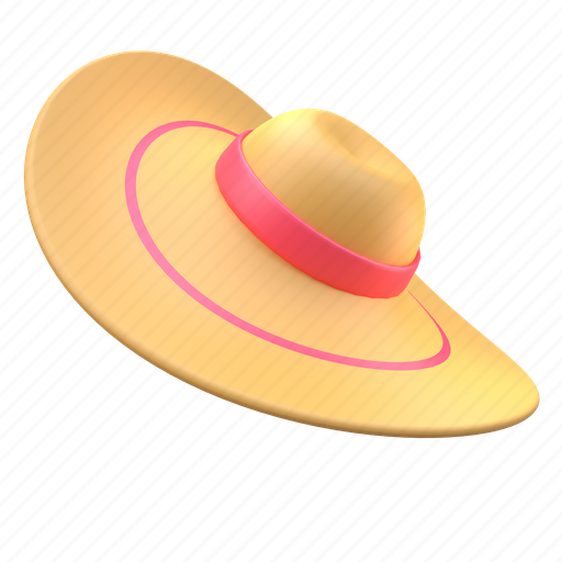 Pamela, hat, summer, fashion, vacation, cap 3D illustration - Download on Iconfinder