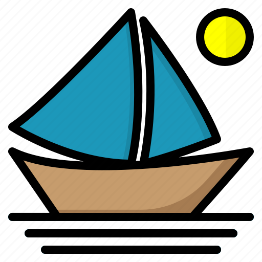 Boat, sail, sailboat, summer, vacation, beach icon - Download on Iconfinder