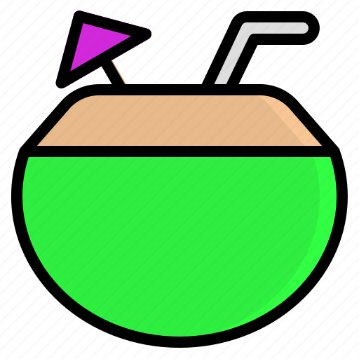 Cocktail, coconut, fresh, drink, summer, vacation, holiday icon - Download on Iconfinder