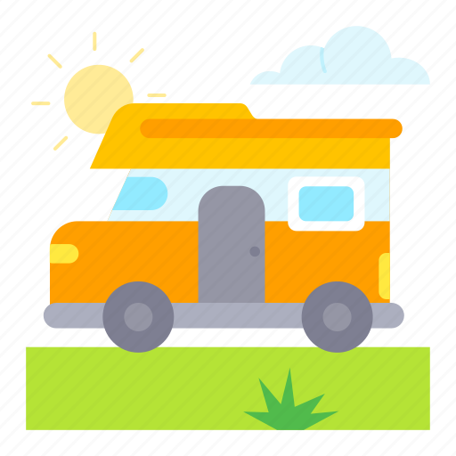 Camper, camping van, recreational vehicle, vehicle, transportation, caravan, summer icon - Download on Iconfinder