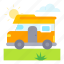 camper, camping van, recreational vehicle, vehicle, transportation, caravan, summer, holiday, van 