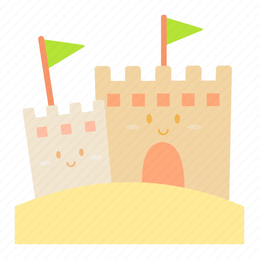 Sand, castle, kids, summer, holiday, flag, play icon - Download on Iconfinder
