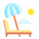 sun, bed, sunny, summer, umbrella, sunbathe, sun bath, holiday, beach