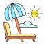 sun, bed, umbrella, sun umbrella, sunbathe, sun bath, summer, holiday, beach 