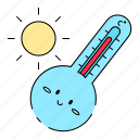 thermometer, temperature, warmth, heat, fahrenheit, degrees, weather, summer, sun