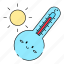 thermometer, temperature, warmth, heat, fahrenheit, degrees, weather, summer, sun 