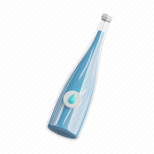 Water, bottle, drink, container, liquid, white, plastic 3D illustration - Download on Iconfinder