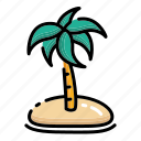 summer, coconut tree, beach, island