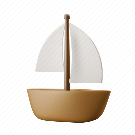 Sailboat, toy, ship, yacht, sea 3D illustration - Download on Iconfinder
